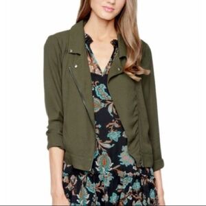 Ella Moss Stella Moto Jacket in Army Green XS Women’s